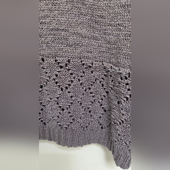 Kenar Women's Gray Textured Knit Boxy Blouse Sz XL Sweater Cotton Blend - Picture 7 of 10